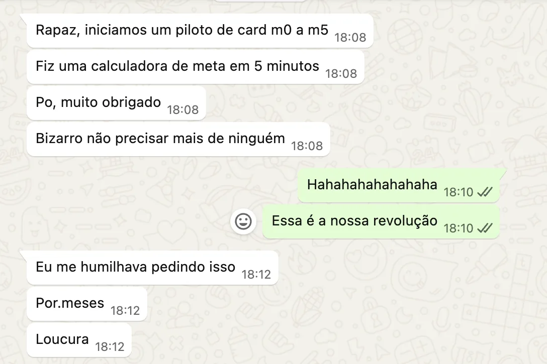 Print da conversa com aluno do curso, gestor comercial